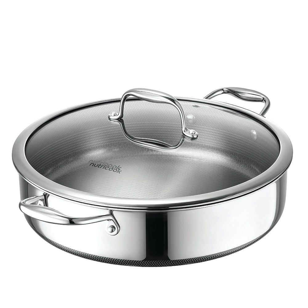 Eterna Tri-Ply 30cm Low Pot with Lid (Kadai)